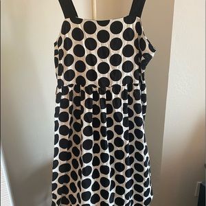 Black White polka dot linen dress NWT Who What Wear